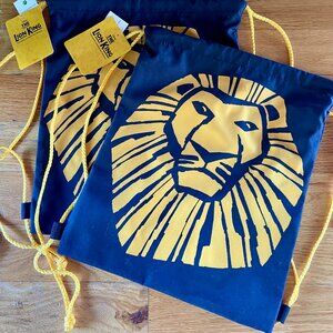 S/2 NWT | The Lion King Broadway Musical Disney Drawstring Cinch Bags